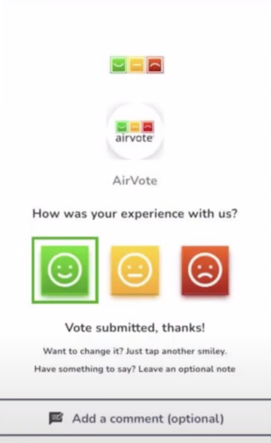 AirVote Software - AirVote - customer one-tap voting