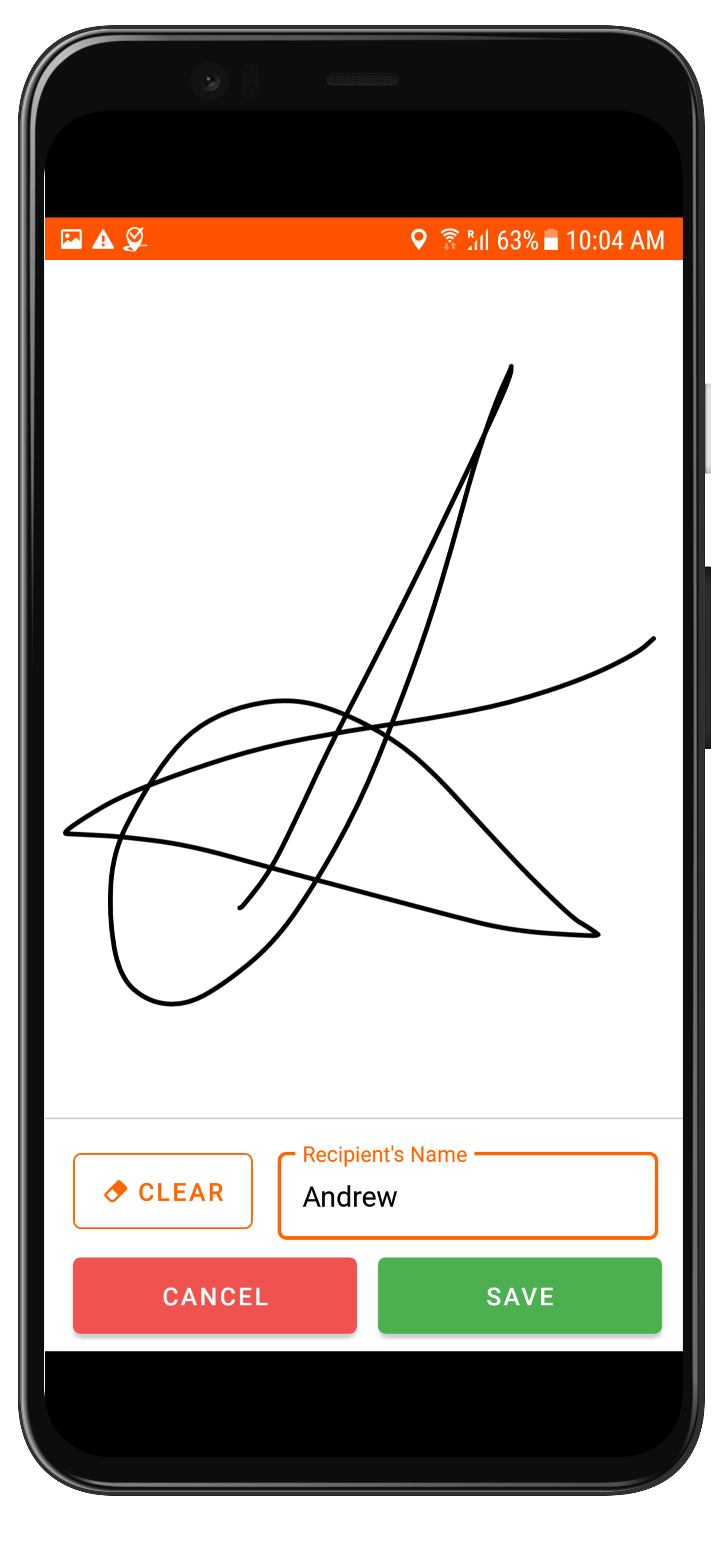 Track-POD Software - Delivery app for drivers - Track-POD sign on glass