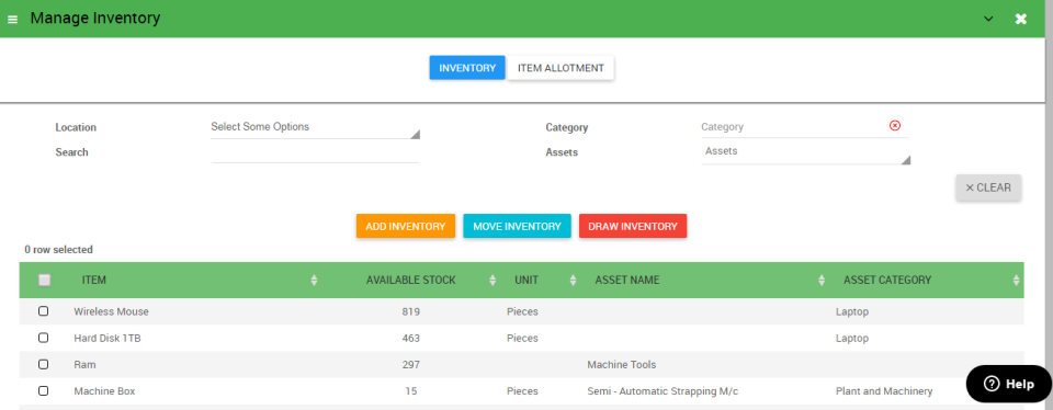 Asset Infinity Software - Manage Inventory