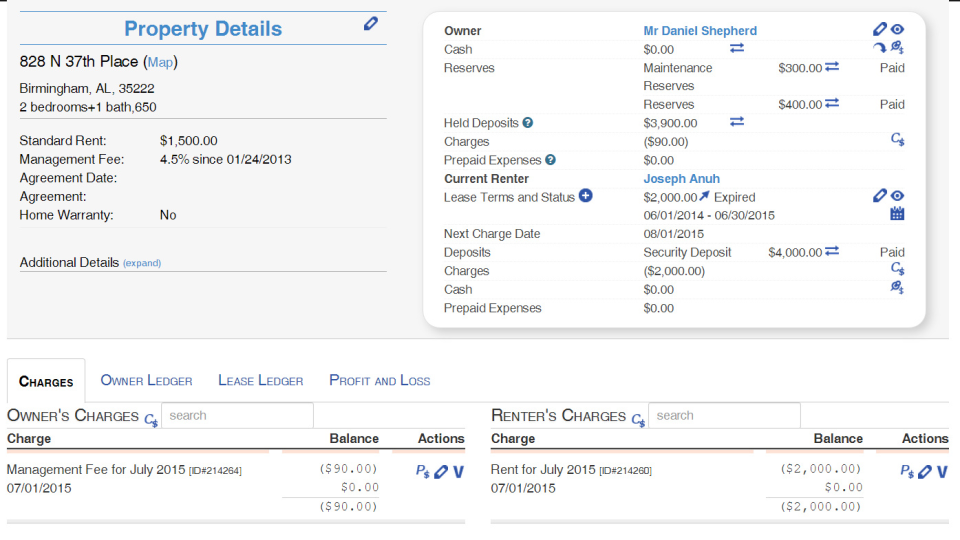 Rentables screenshot: Property details page