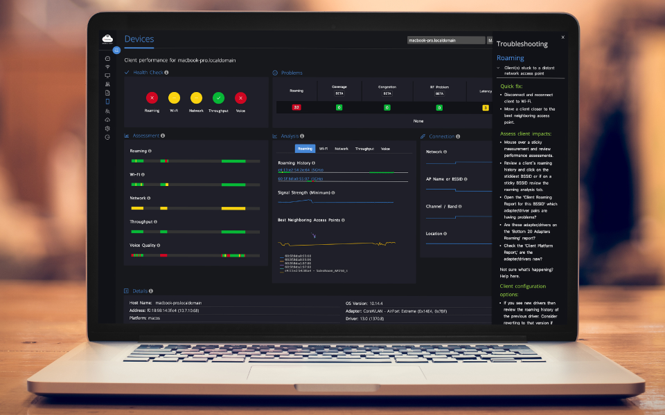 7SIGNAL screenshot: Optimize enterprise Wi-Fi