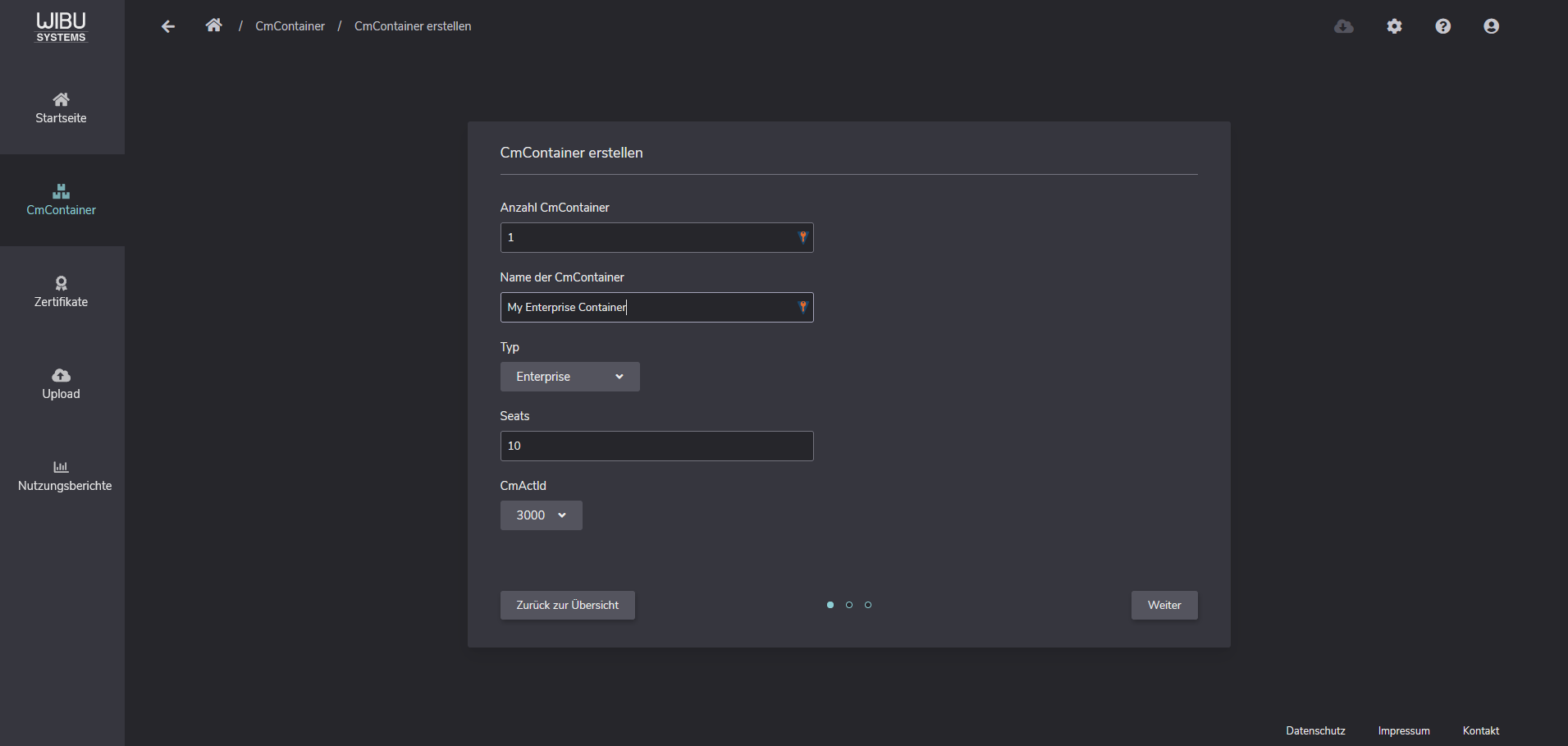 CodeMeter Software - Create new containers easily