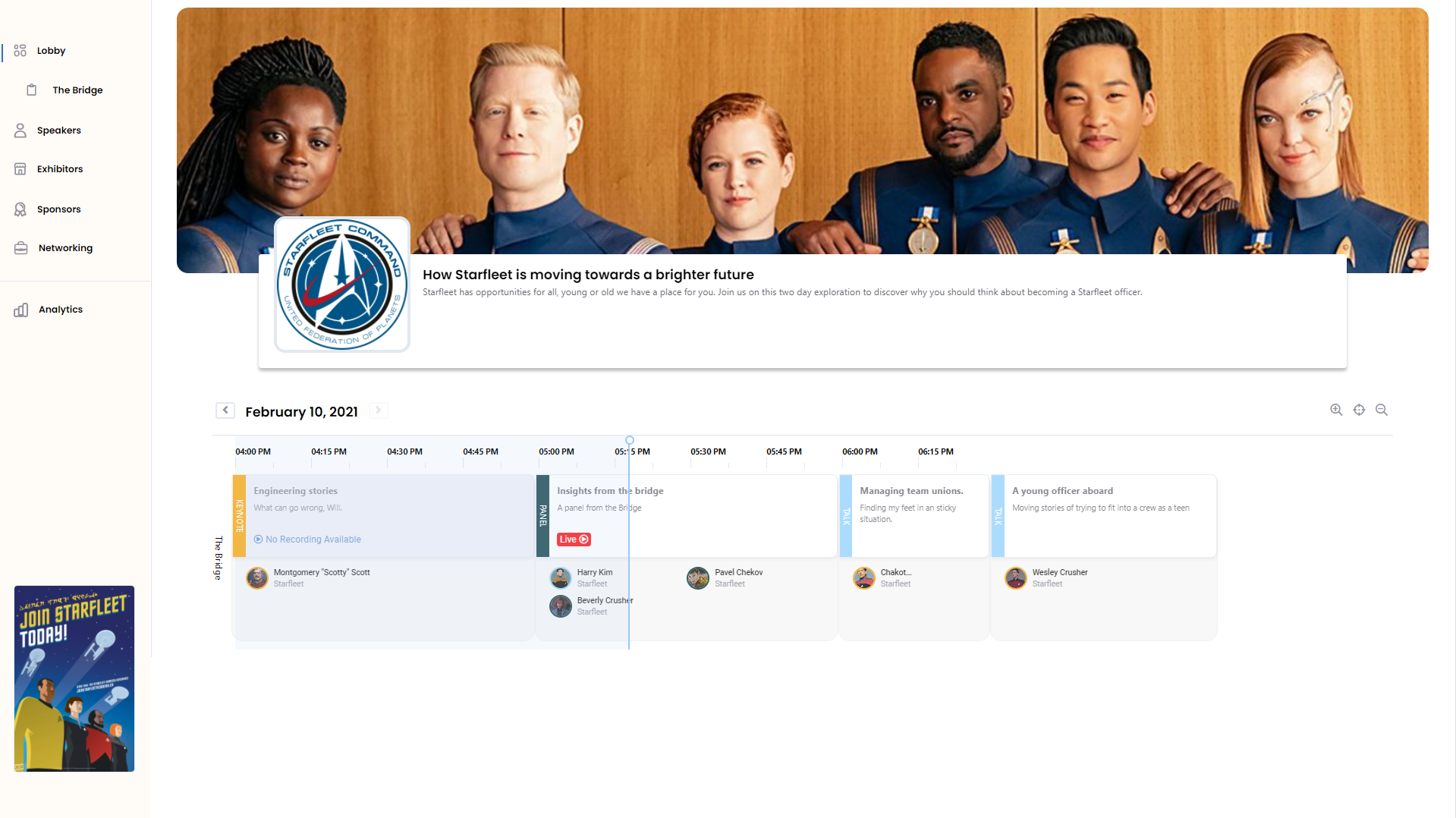 When your guests arrive they are presented with a real time schedule of the event-thumb