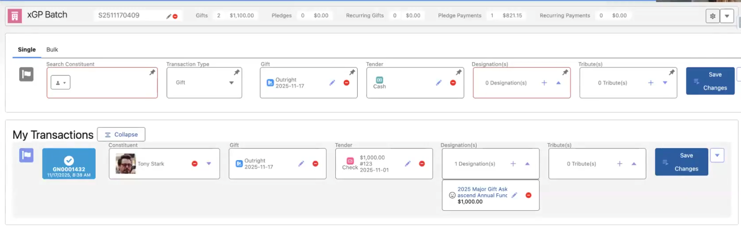 Ascend Software - Batch gift processing in Ascend