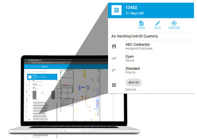 FacilityONE Software - The pre-definition and assignment of scheduled maintenance tasks are instantly viewable and tracked throughout the life of each mapped facility asset, device or item of equipment