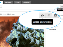 QBank Software - Upload a new version button shown on Library tab