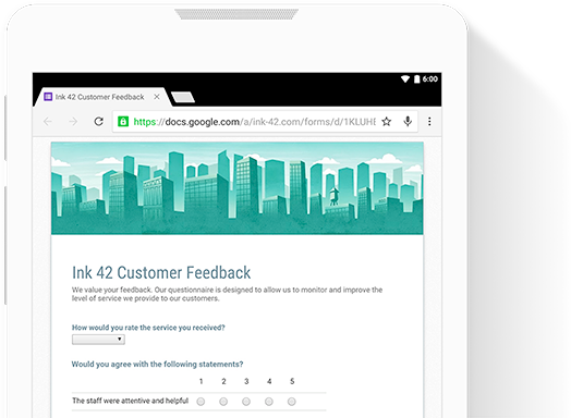 Google Workspace Software - Create custom forms for online surveys and questionnaires