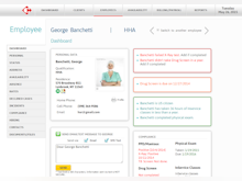 Carecenta Software - Users can view employee-specific compliance details on employee profiles in Carecenta