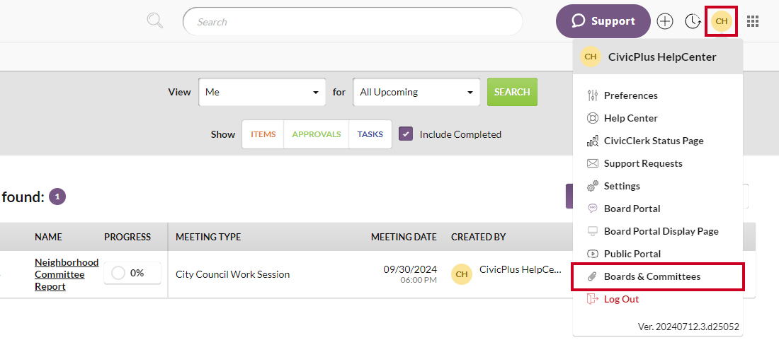 CivicPlus Agenda & Meeting Management Software - Boards and Committee Dashboard