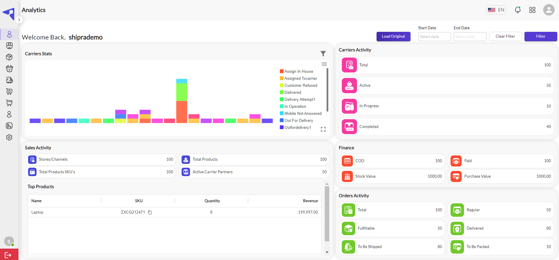 Shipra screenshot: Shipra ship, track, manage and analyze 
