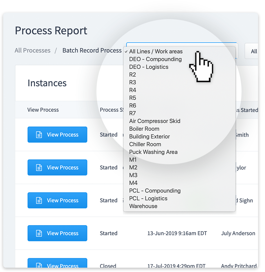 Process Manager report screenshot