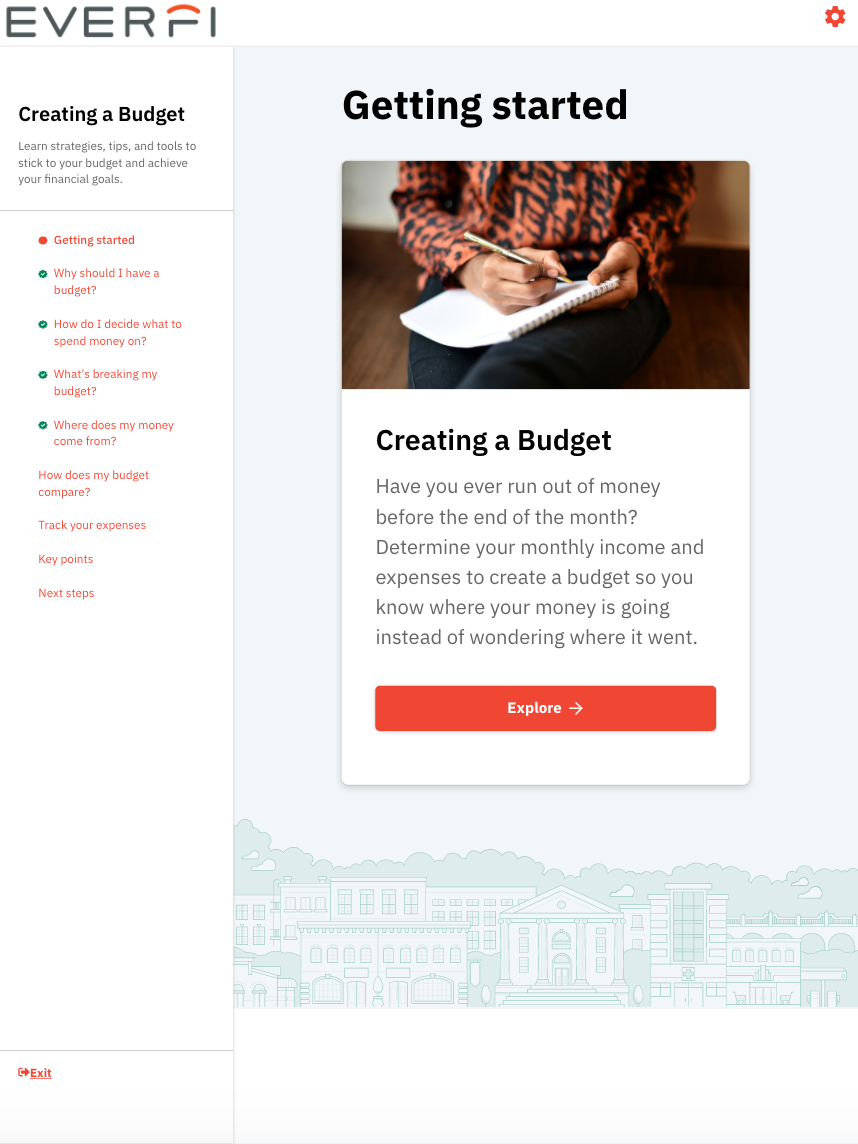 Screenshot of the Consumer Financial Education platform