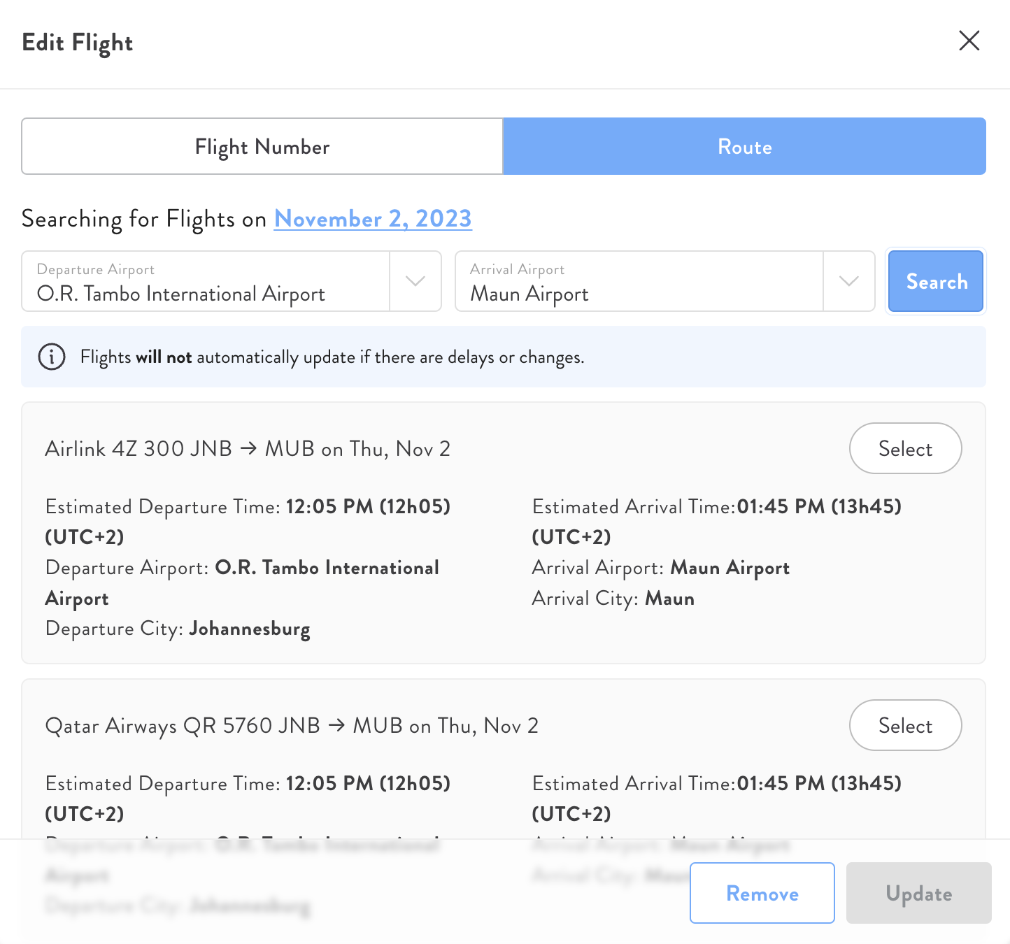 Save time with automated flight search via API