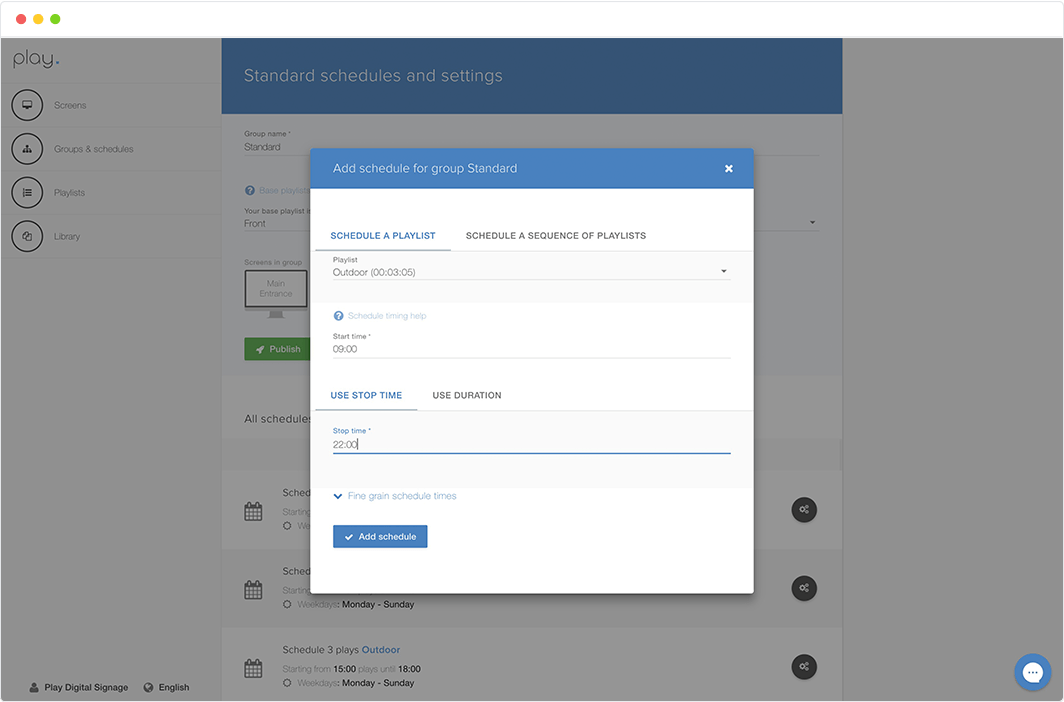 Play content scheduling