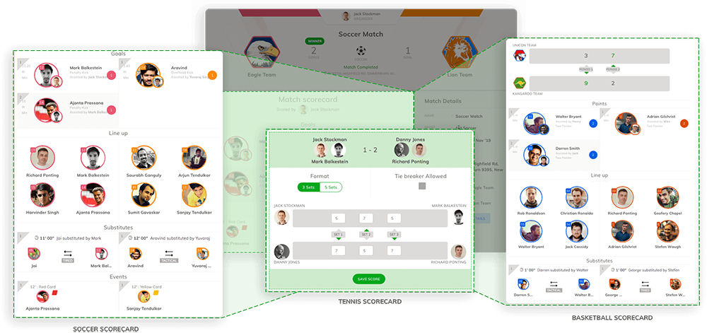Scorecards - Support a sports specific scoring for a variety of sports. Capture every detail of the game.-thumb