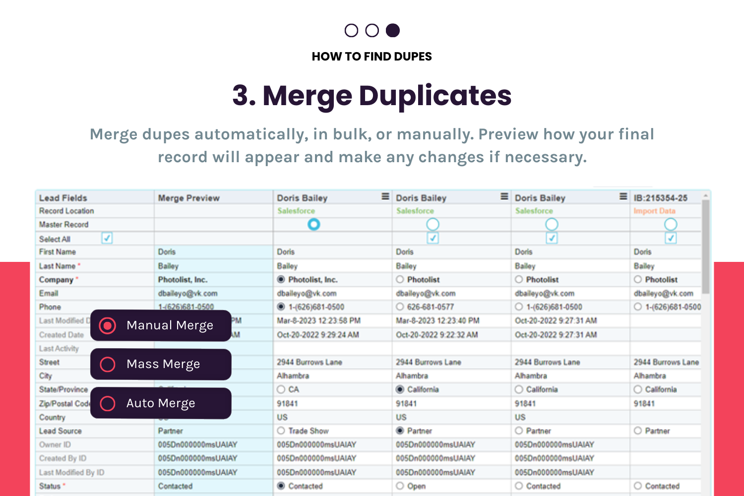 Step 3 to Deduping: Merge Duplicates
