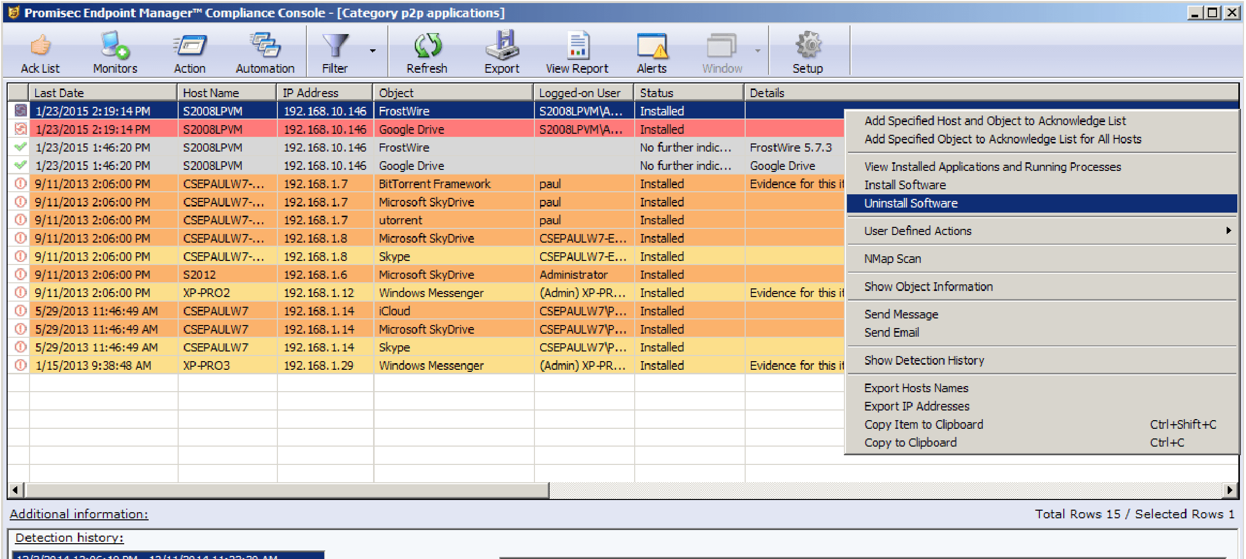 Promisec Endpoint Manager compliance console