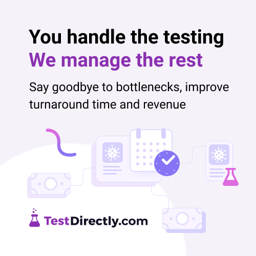 TestDirectly supports all diagnostic testing and preventative screening (COVID, STI, UTI, Allergy, etc.)