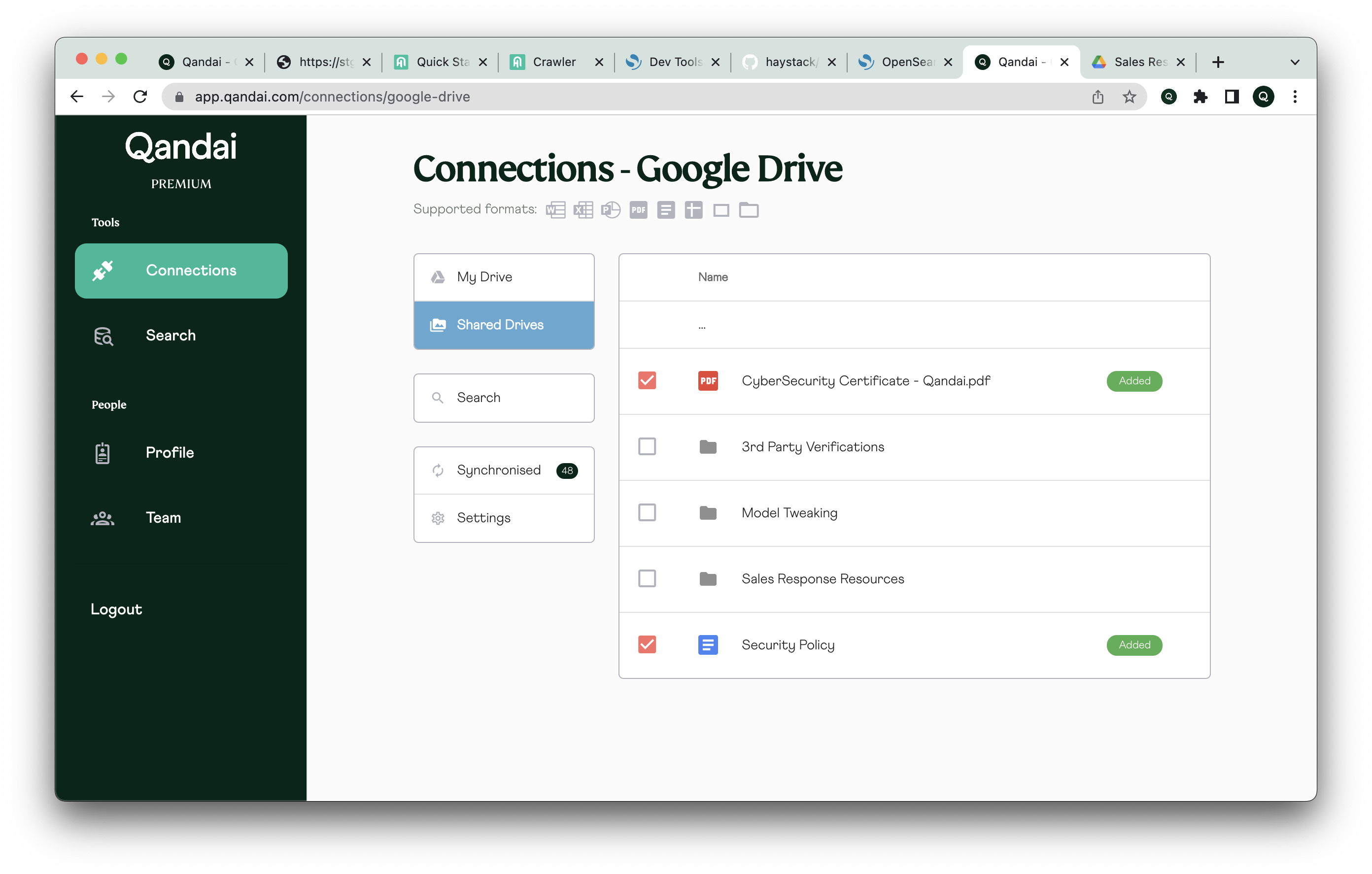 Connect Qandai to SharePoint or Google Drive