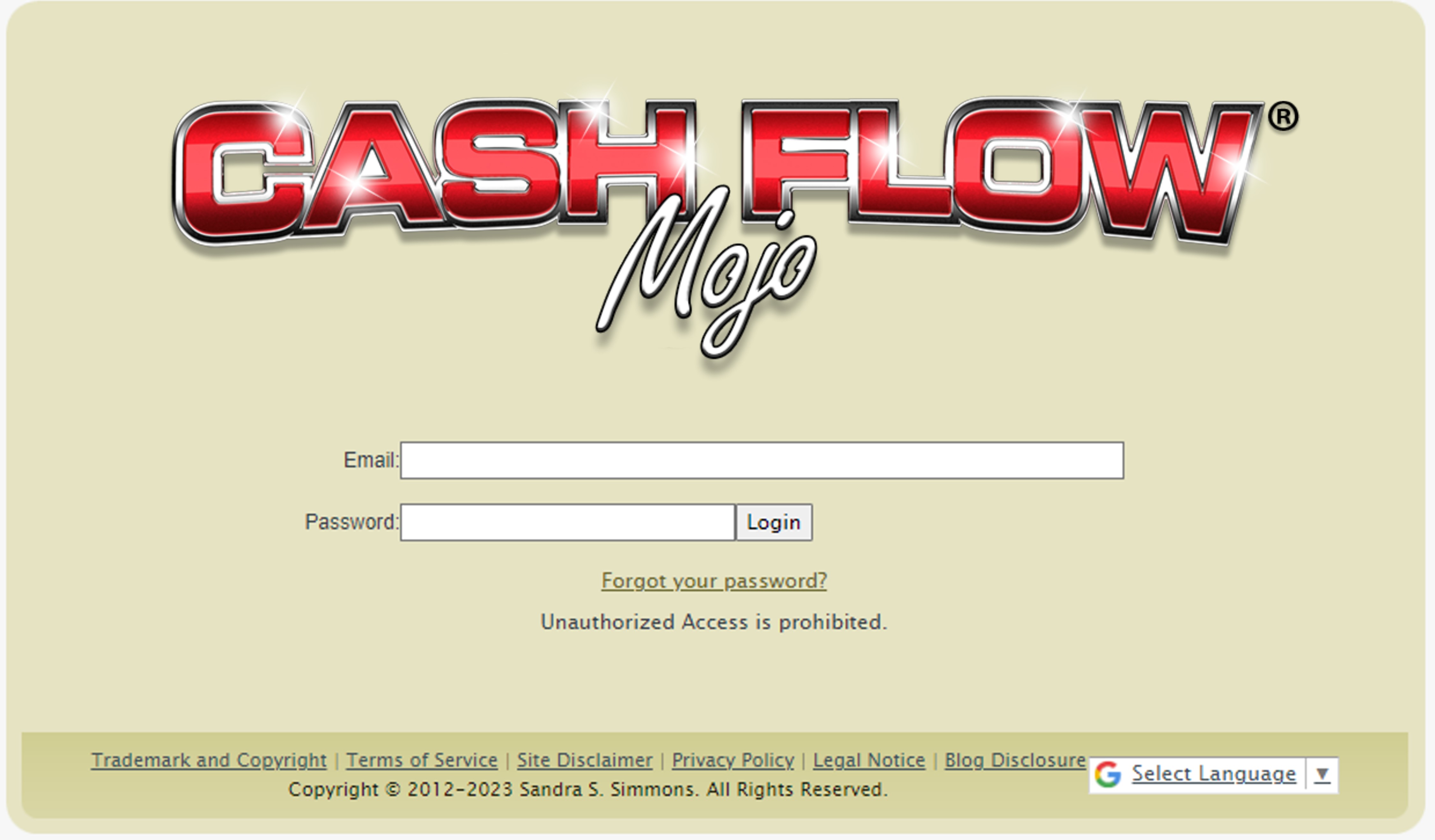 Cash Flow Mojo login