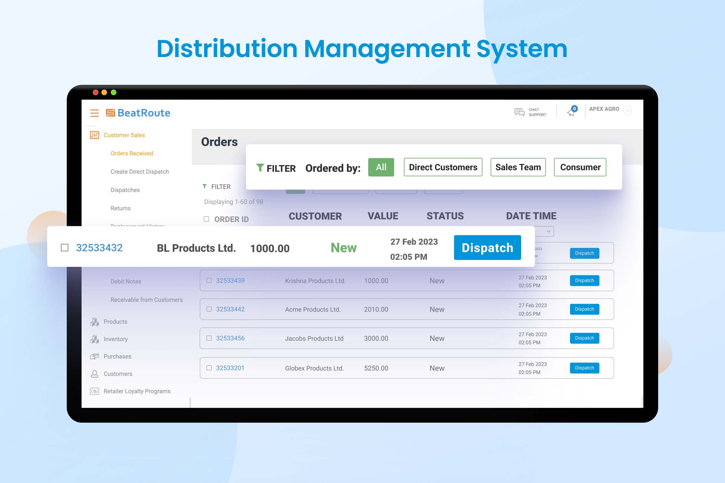Our distribution management system enables brand-distributor relations to flourish with streamlined operations.