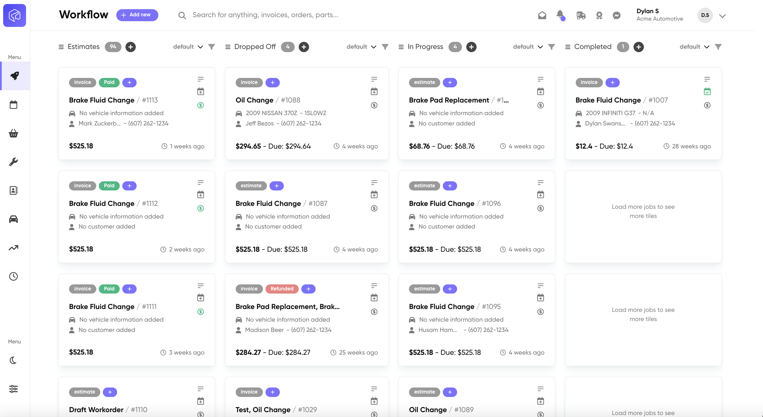 Workflow Dashboard Preview