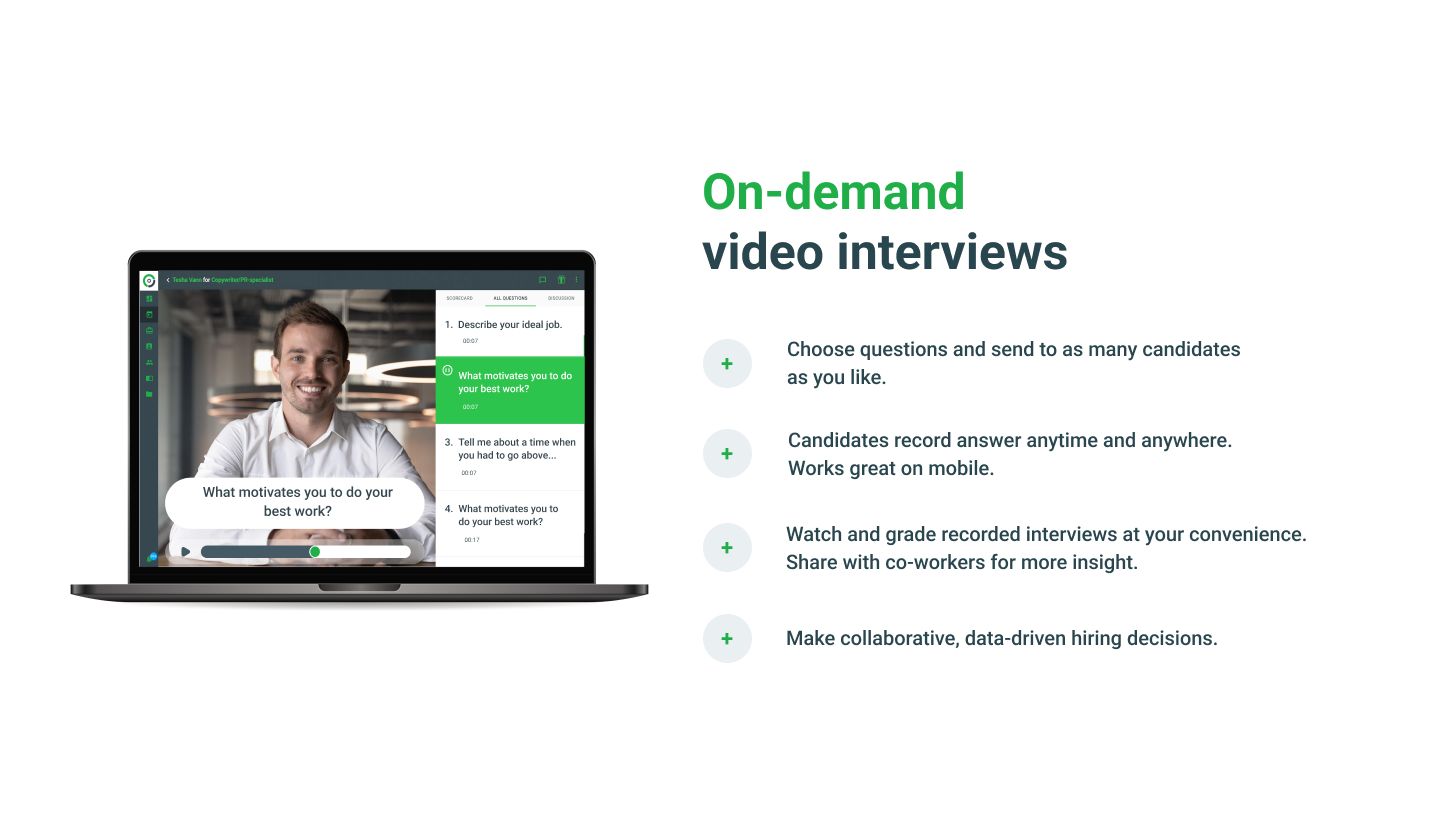 Benefits of on-demand video interviews.