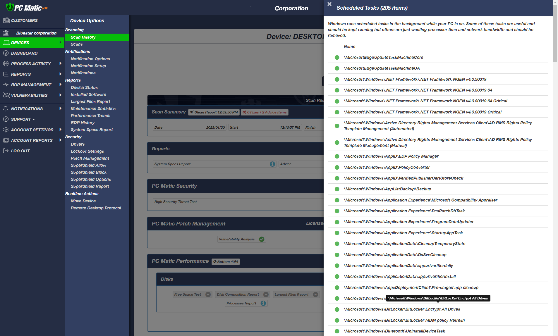 PC Matic PRO Software - Snapshot to log device information - thumbnail