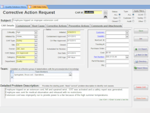 SBS Quality Database Software - Correcrive Action Form