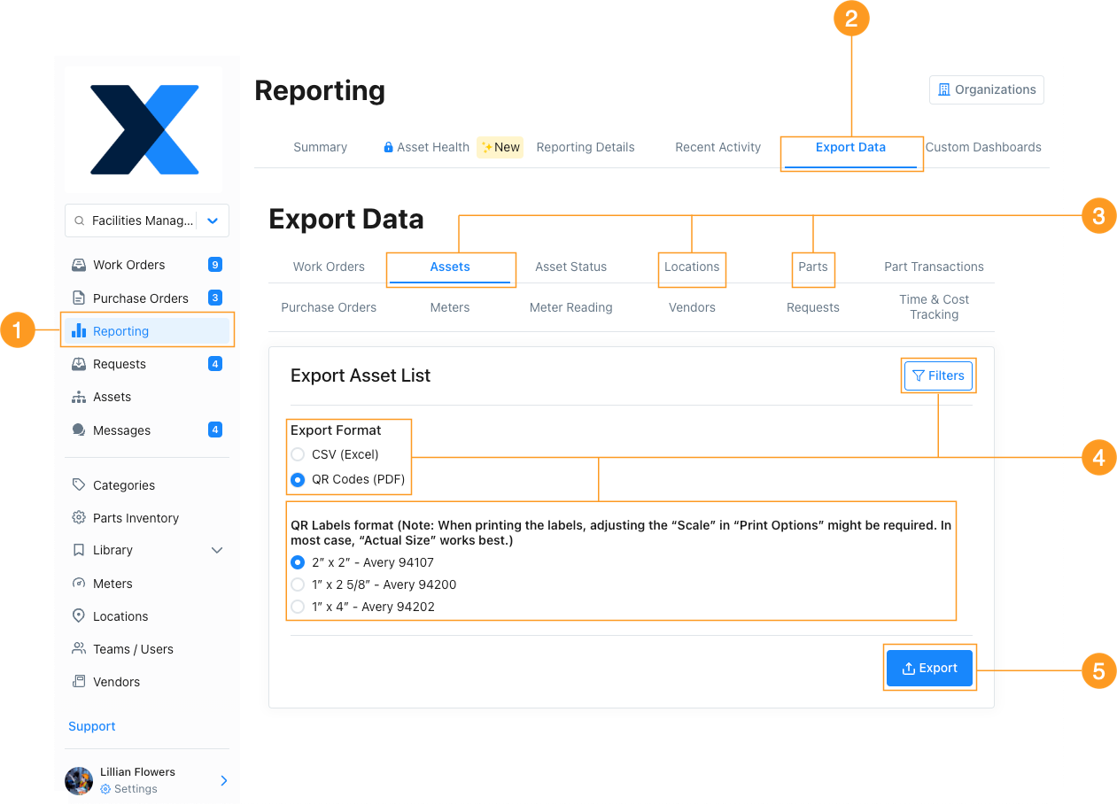 MaintainX Software - MaintainX export data