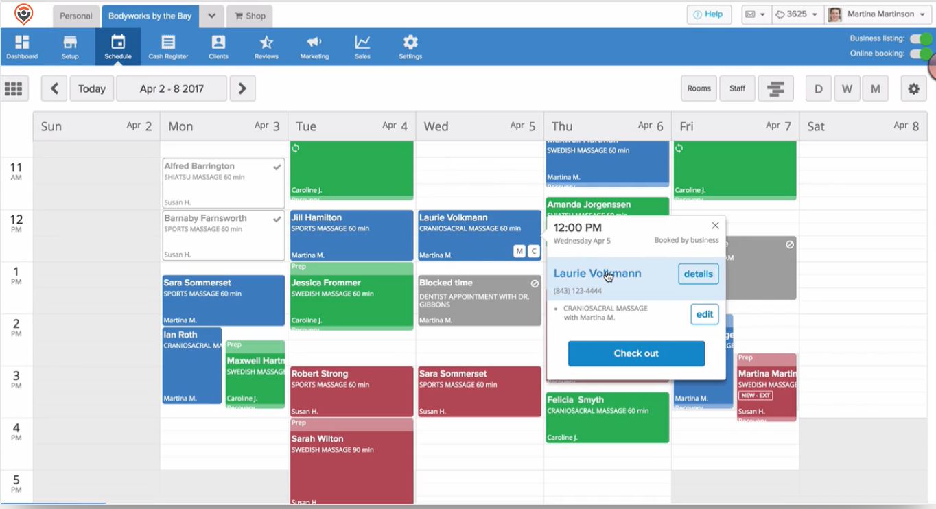 Organize and manage your massage schedule easily 
