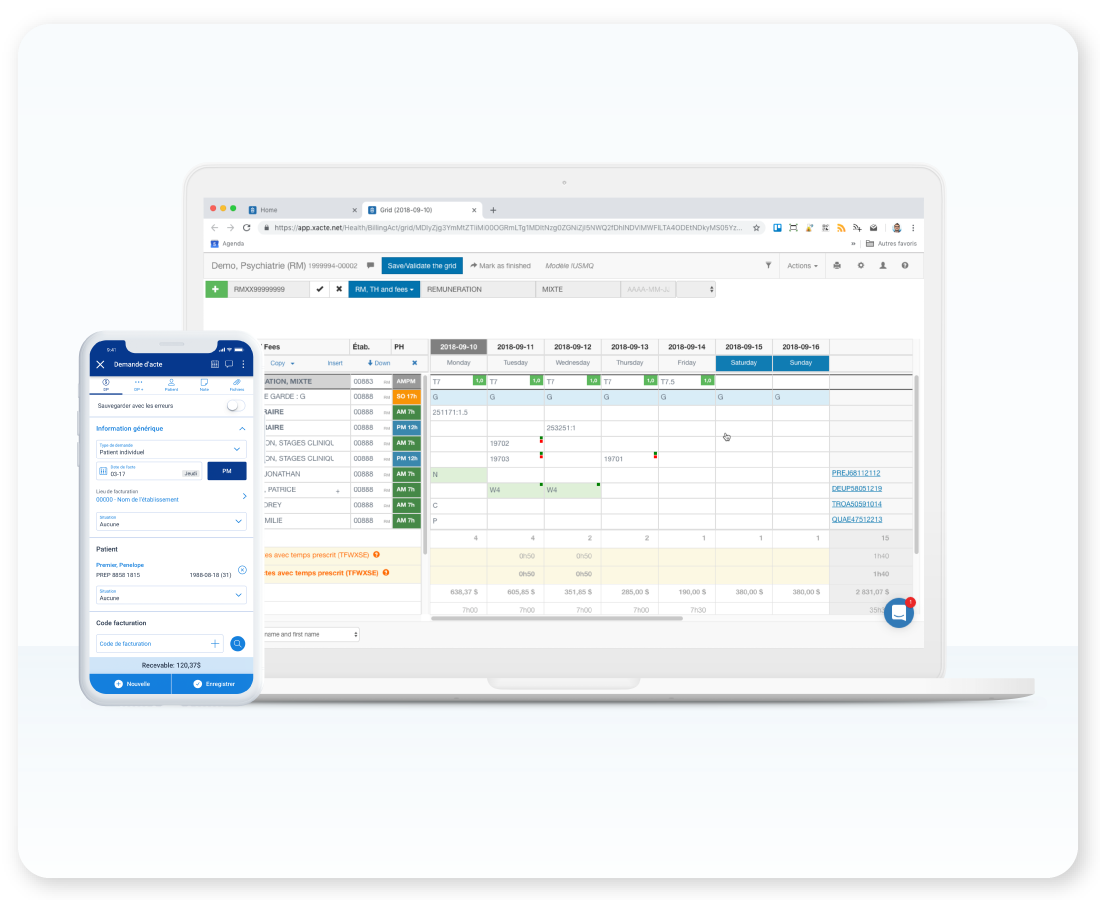 Xacte screenshot: Xacte medical billing platform solution