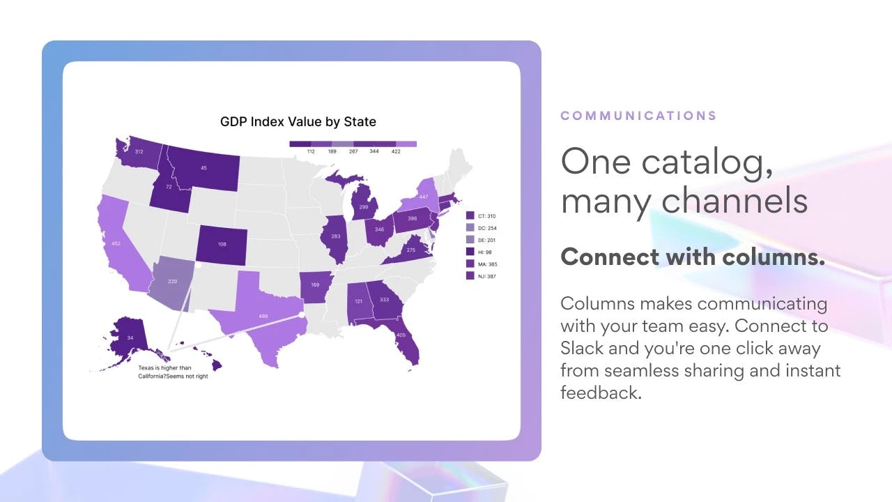 Columns Software - use templates to let you get quick values