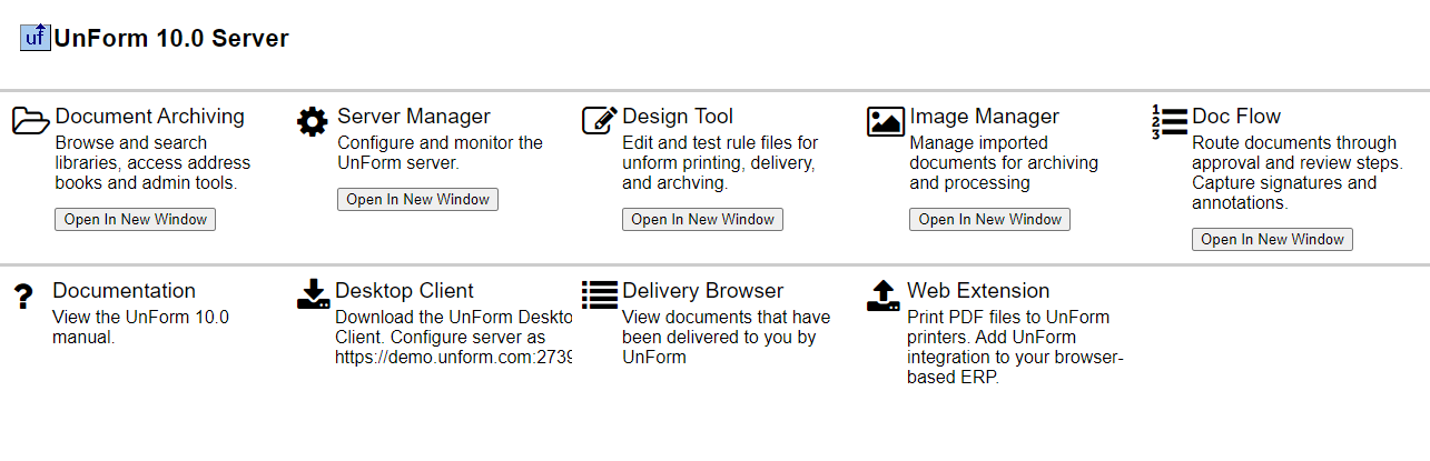 UnForm Software - Browser-based User Interface