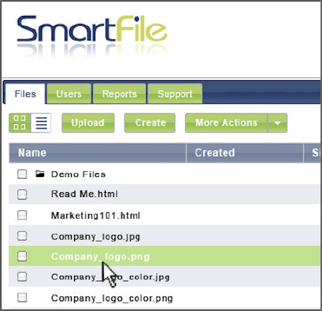 SmartFile screenshot: Access and manage files from a central location