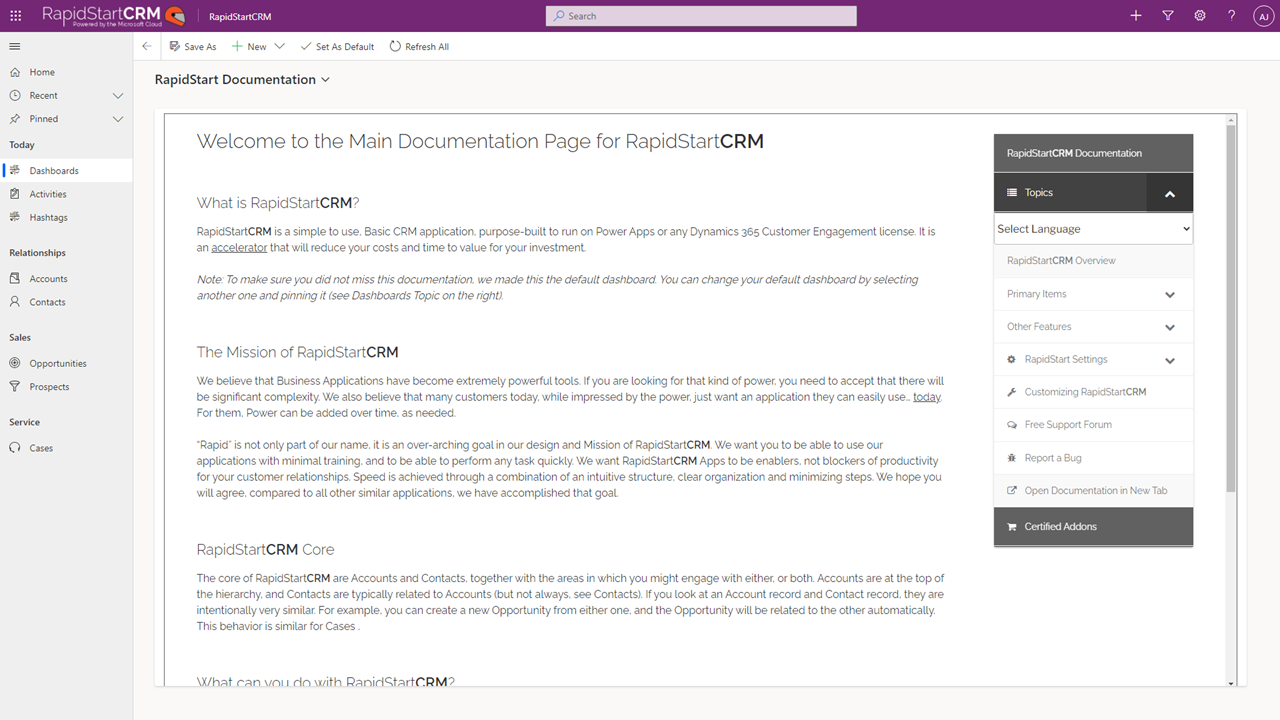 RapidStart CRM Software - Complete In-App Documentation