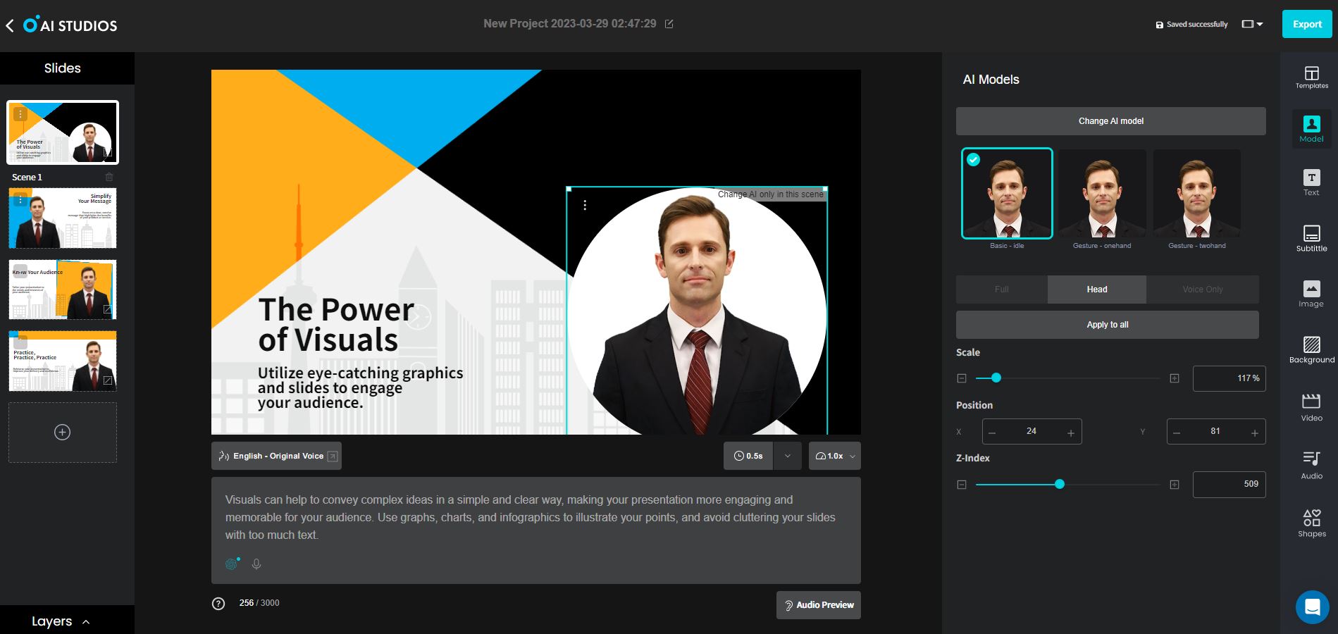 AI Studios screenshot: Video Editor | Looking for the ultimate AI video generator or AI text-to-video tool with avatars to elevate your marketing campaigns? Your search ends here.