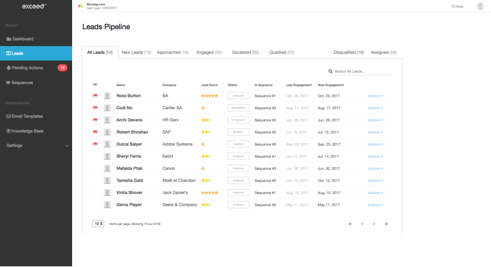 Exceed.ai Software - Exceed.ai Lead List