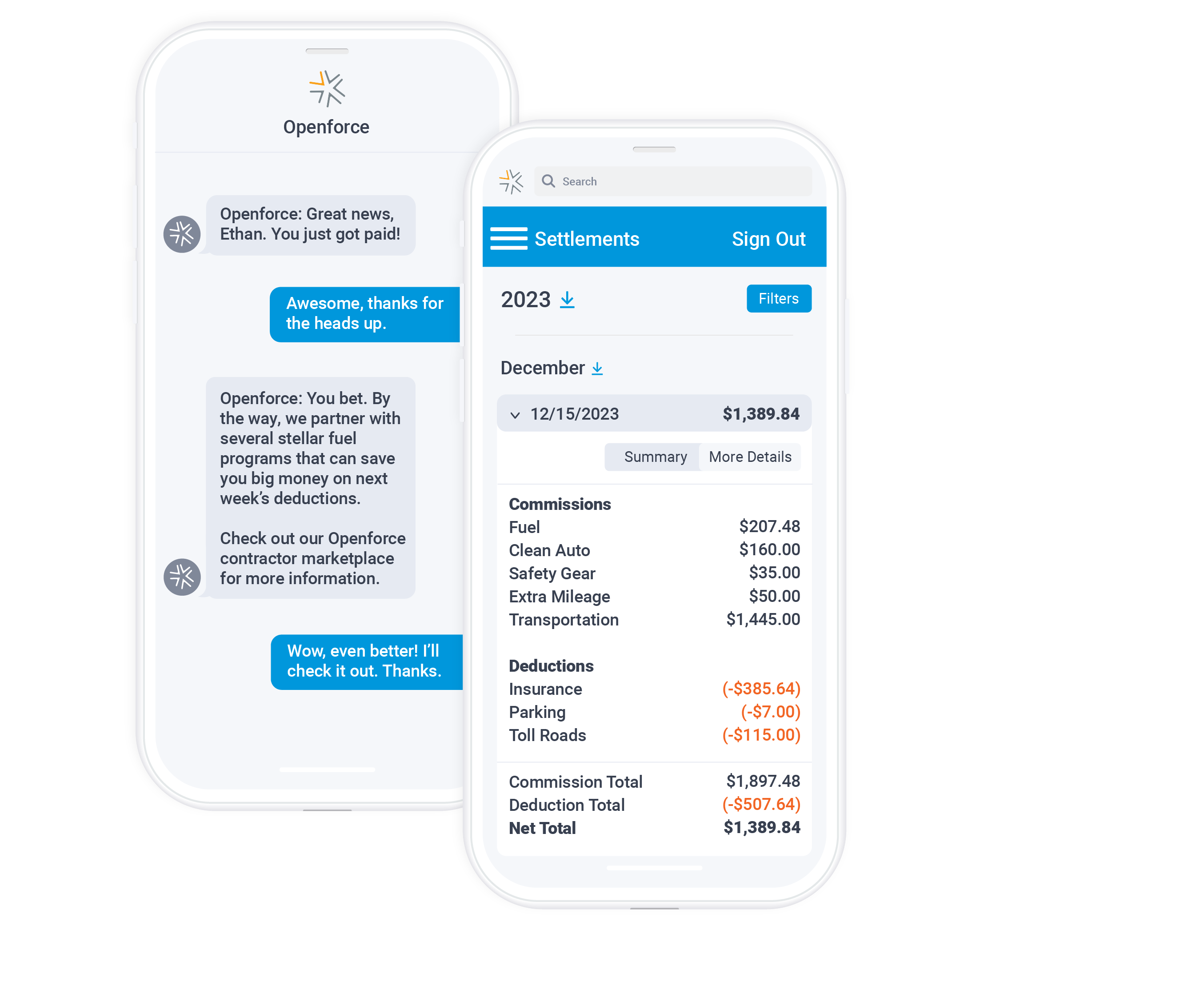 Managing contractor payments in-house is time consuming and risky. Save time while reducing risk with Openforce’s full-service payment platform. We'll even send contractor a handy text when payments are on the way!
