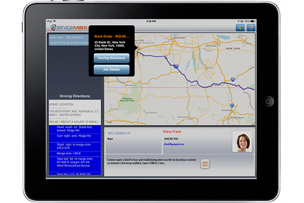ServiceMax iPad app map