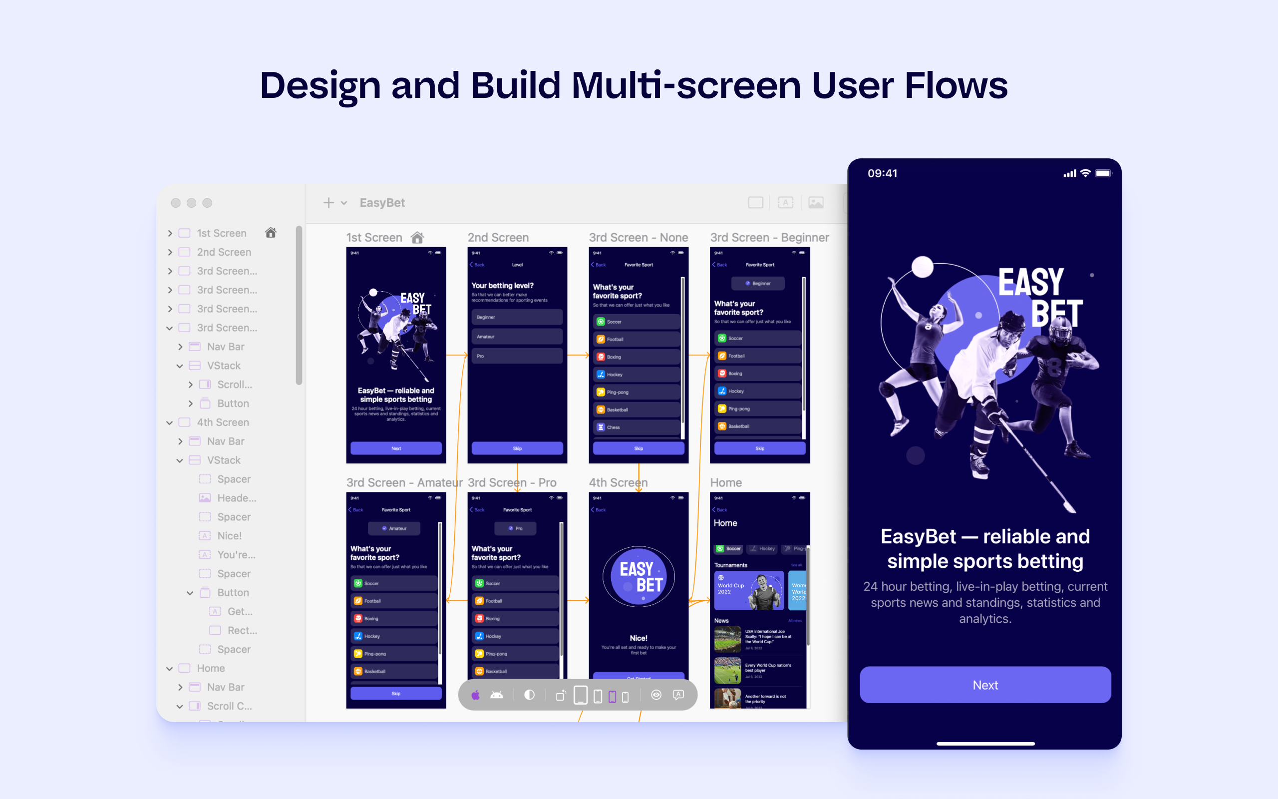 Multi-screen user flows