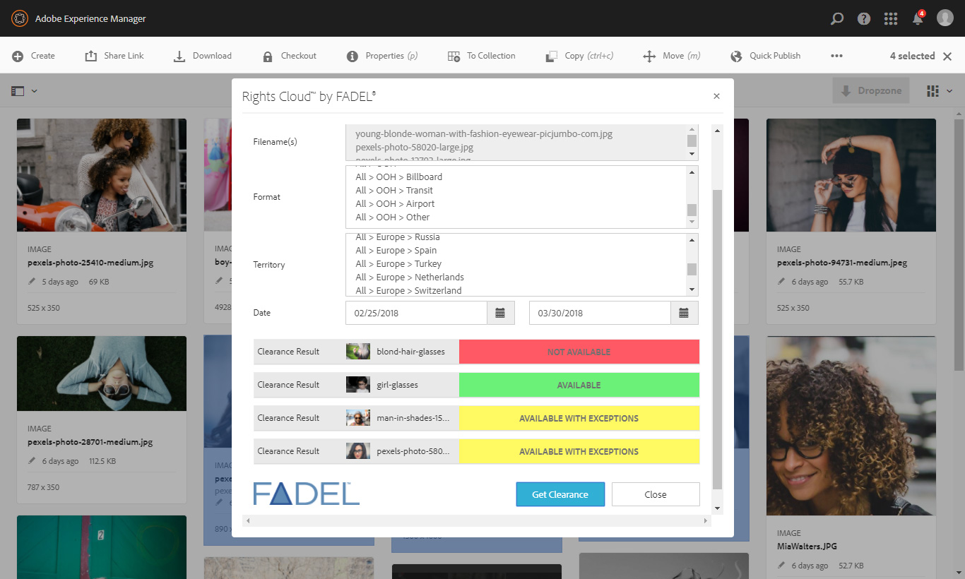 Brand Vision screenshot: Enhance assets with usage rights, share across the martech stack, and track content expirations and violations. Accelerate content creation with real-time, at-a-glance usage rights confirmation directly within your DAM, creative tools, and anywhere else.