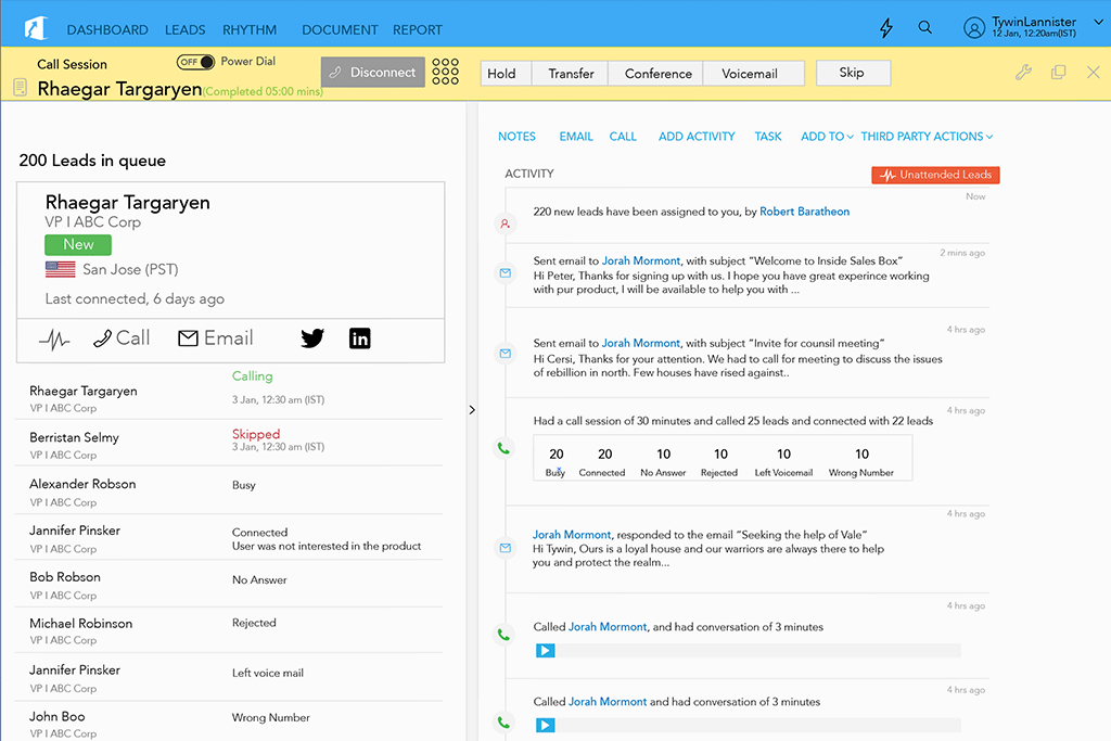 Inside Sales Box screenshot