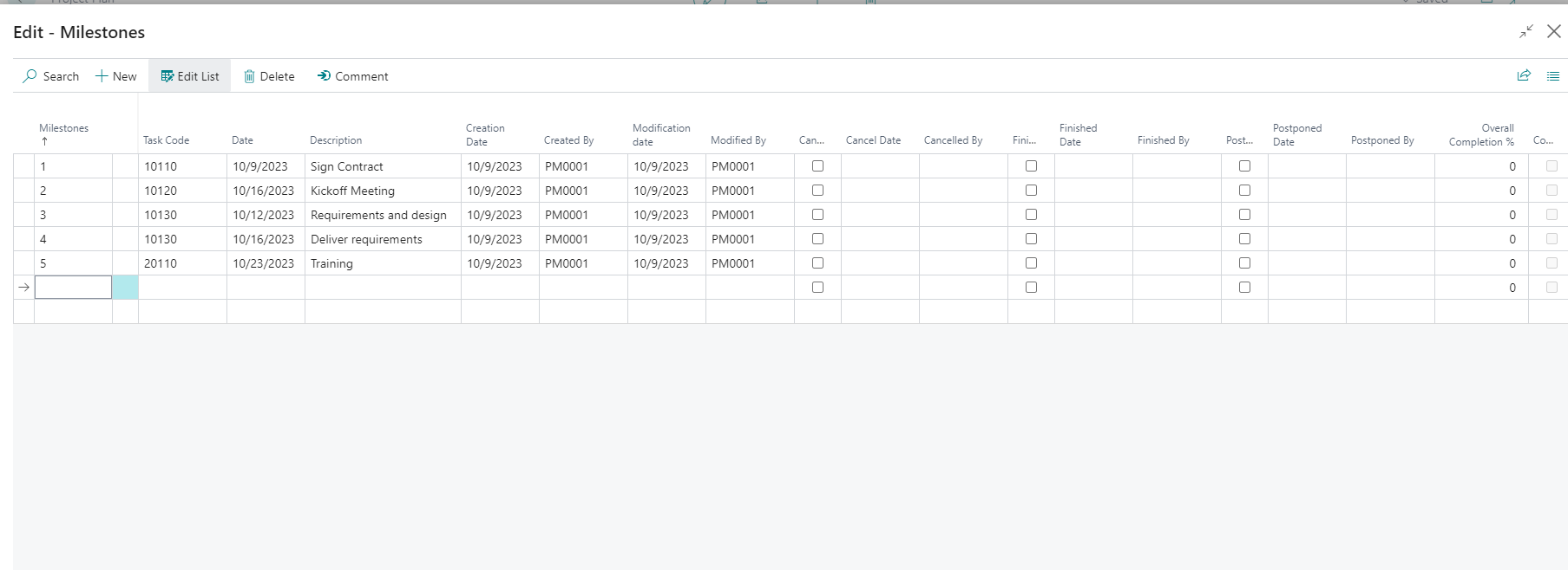 Progressus Software - Progressus Project Milestones