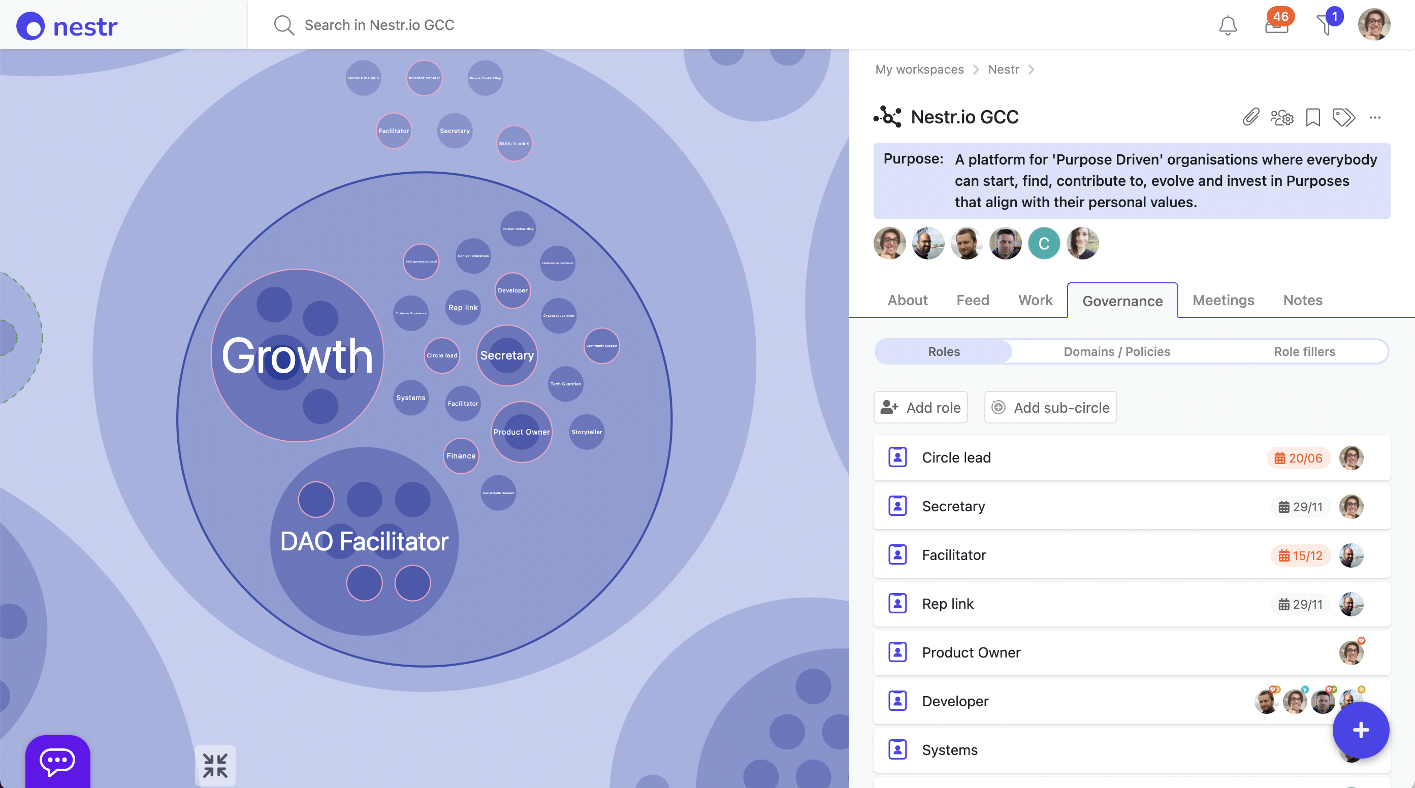 Nestr screenshot: Nestr view
