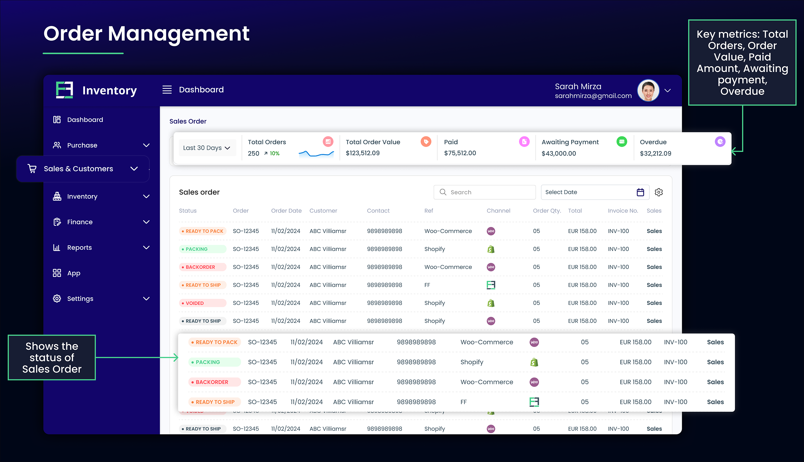 FF Inventory Software - Efficiently manage and track all orders with FF Inventory's order management system. View order statuses, handle customer data, and process orders seamlessly, ensuring smooth and accurate fulfillment operations.