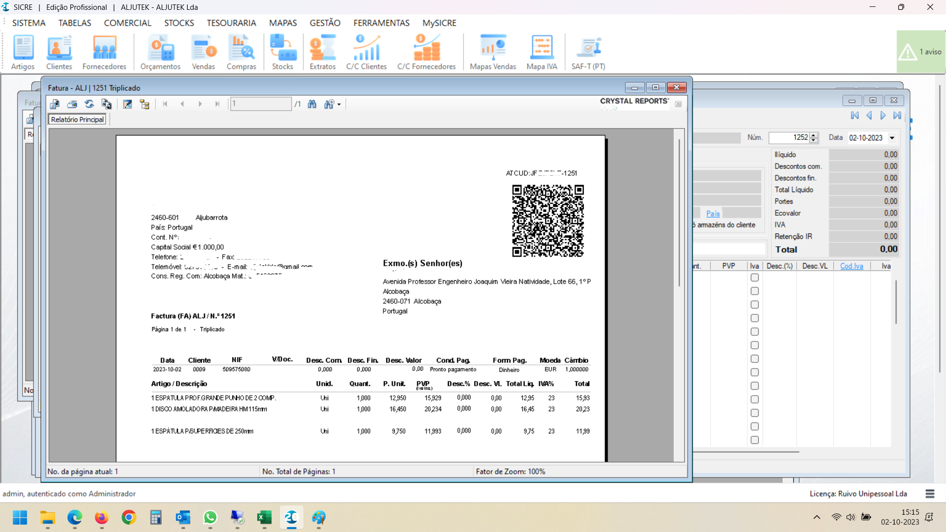 SICRE Software - Impressao e personalizaçao de Reports