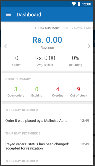 Zencommerce mobile dashboard