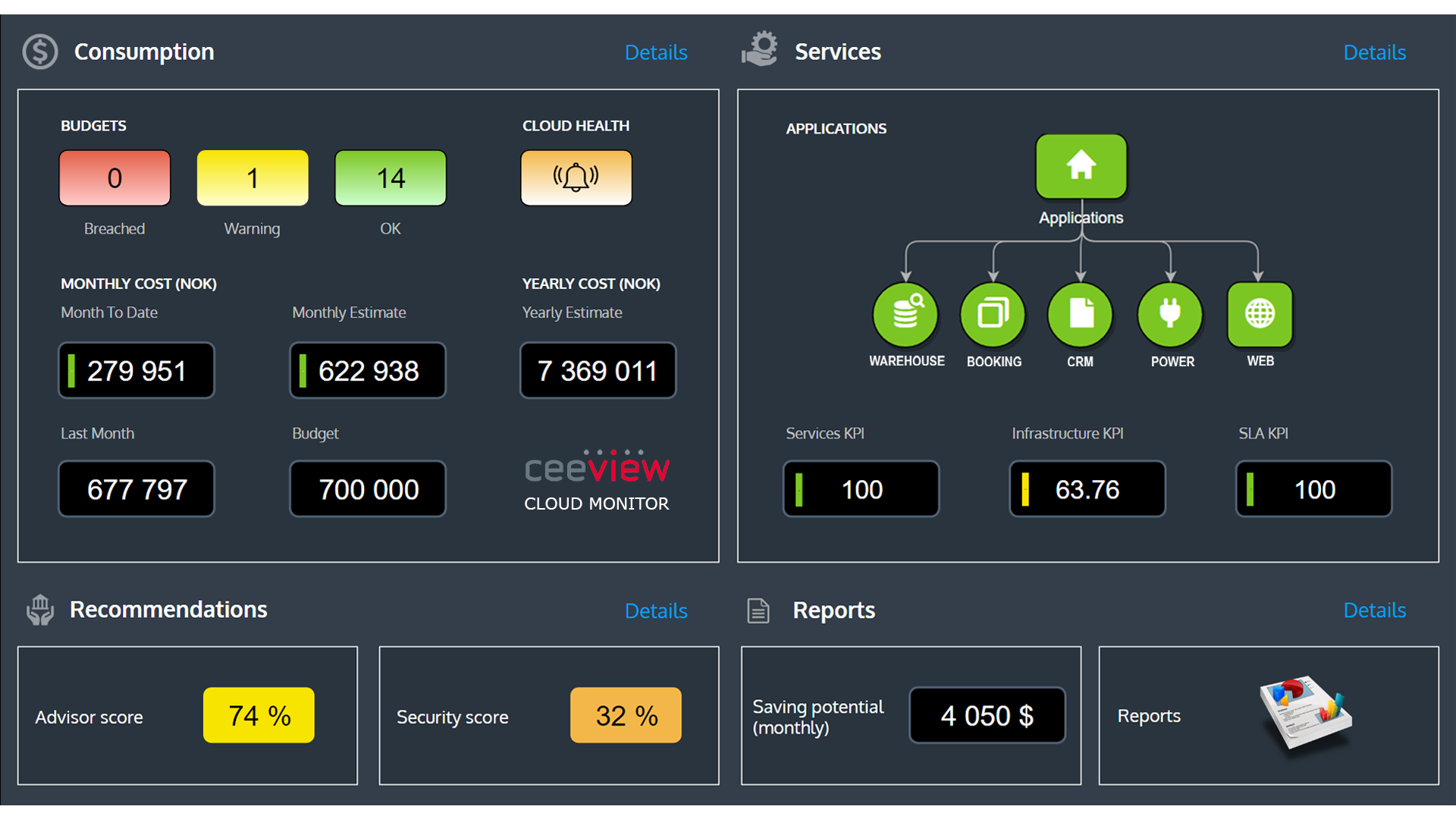 Ceeview Cloud Cost Monitor