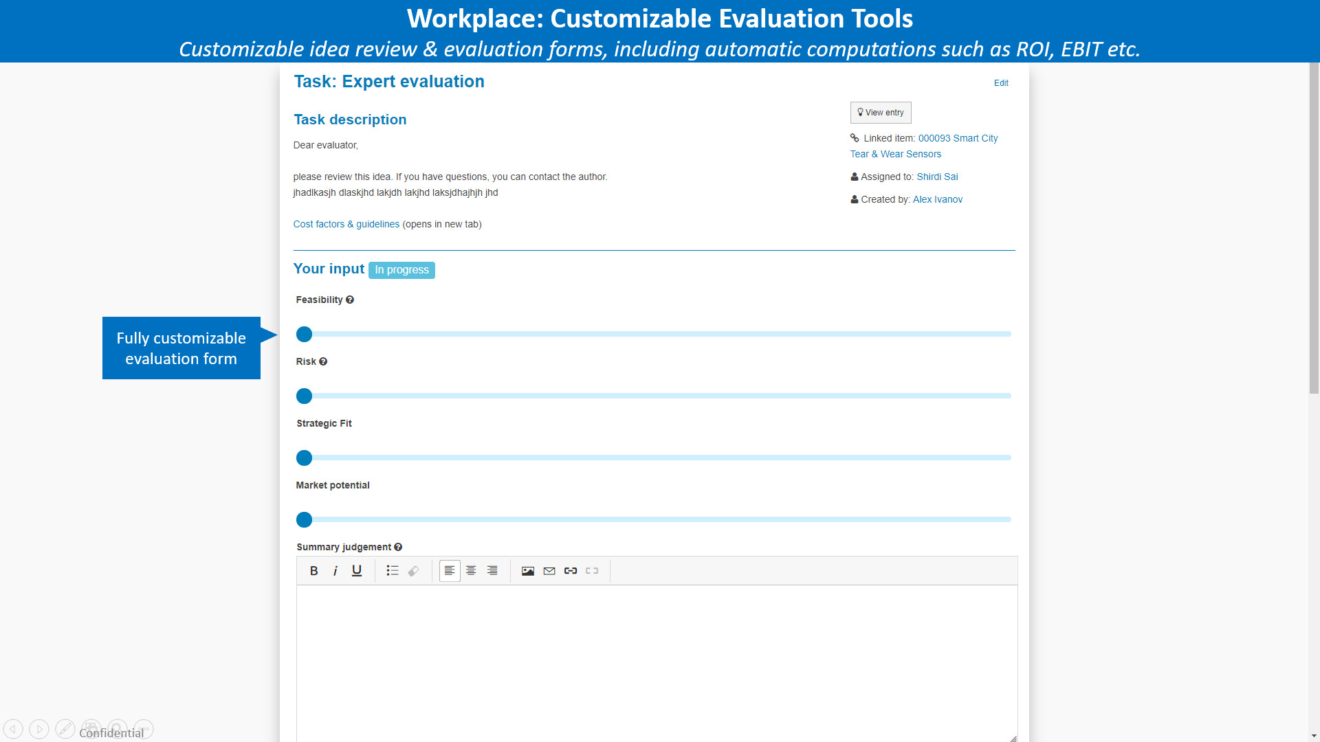 Customizable Evaluation Tools